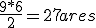 \frac{9*6}{2}=27 ares
